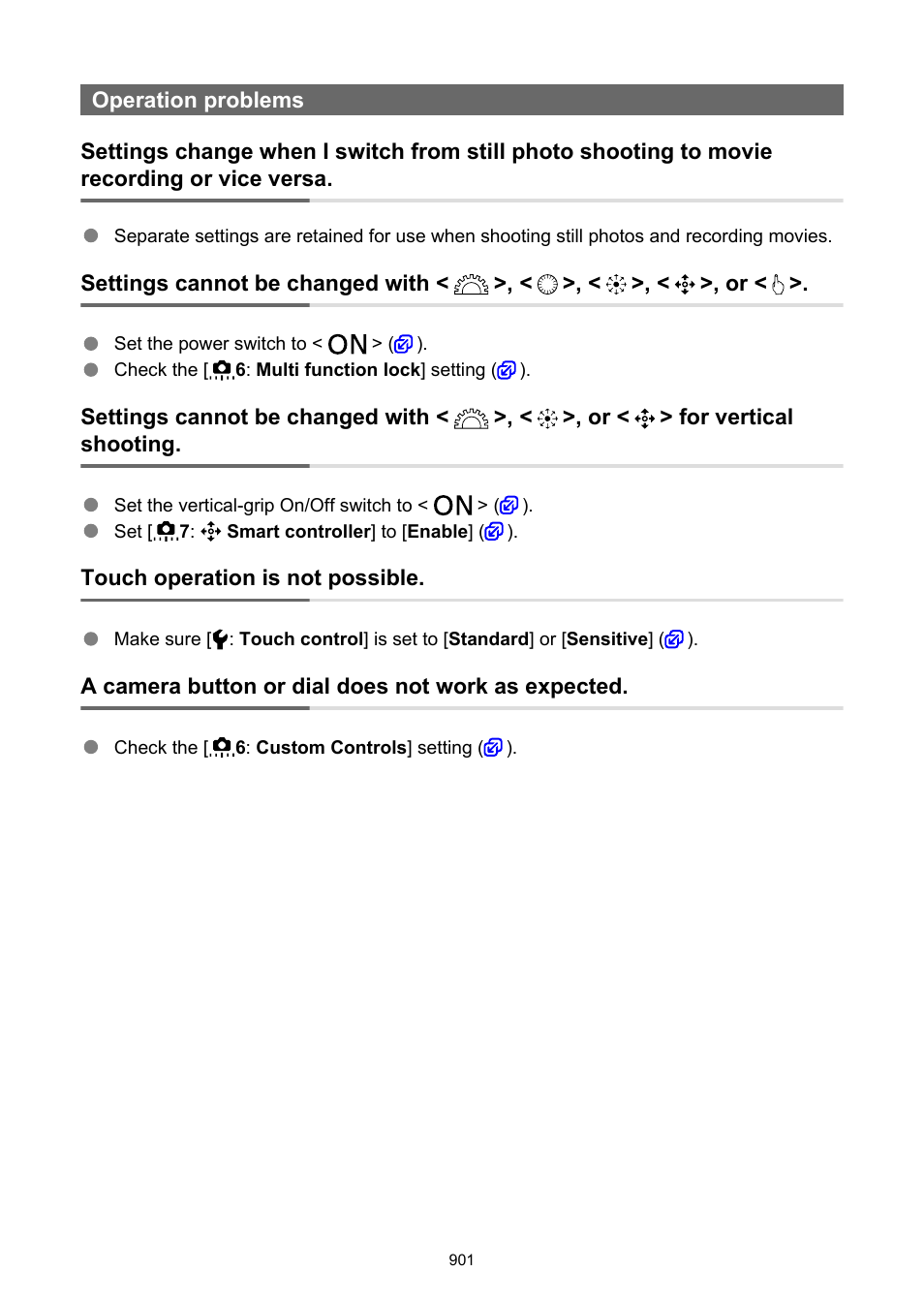 Operation problems | Canon EOS-1D X Mark III DSLR Camera (Body Only) User Manual | Page 901 / 966