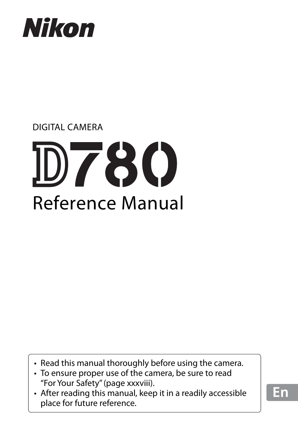 Nikon D780 DSLR Camera (Body Only) User Manual | 944 pages