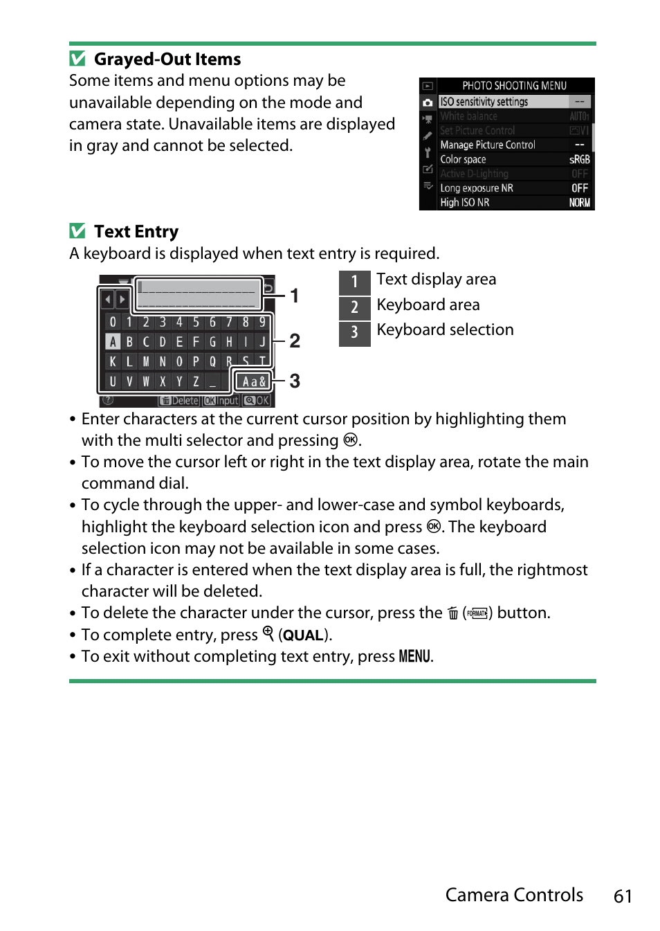 61 camera controls | Nikon D780 DSLR Camera (Body Only) User Manual | Page 107 / 944