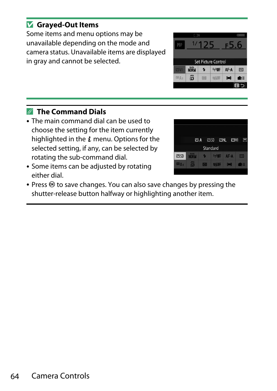 64 camera controls | Nikon D780 DSLR Camera (Body Only) User Manual | Page 110 / 944