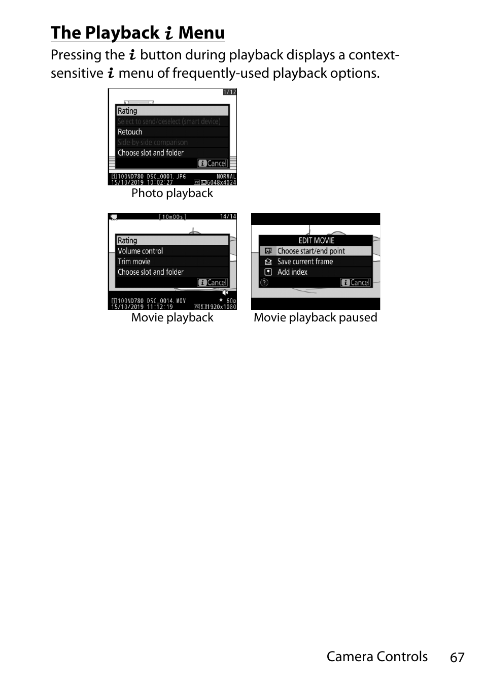 The playback i menu | Nikon D780 DSLR Camera (Body Only) User Manual | Page 113 / 944