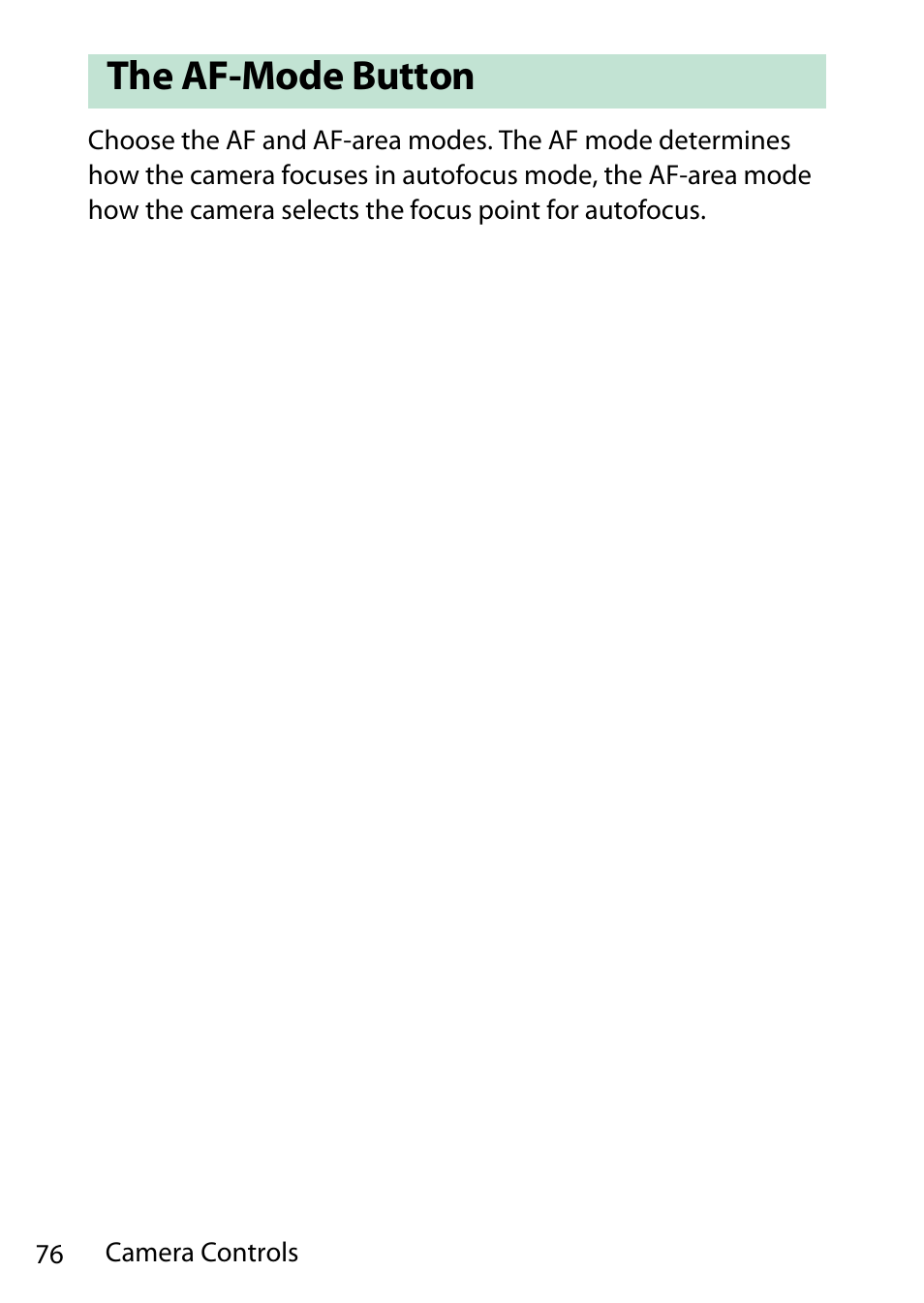 The af-mode button | Nikon D780 DSLR Camera (Body Only) User Manual | Page 122 / 944