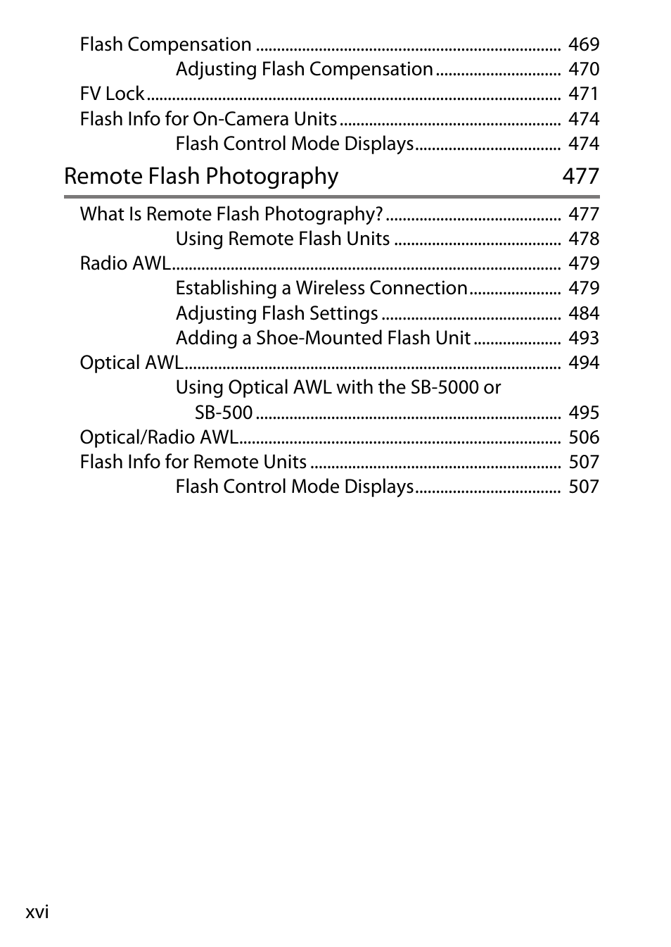 Remote flash photography 477 | Nikon D780 DSLR Camera (Body Only) User Manual | Page 16 / 944