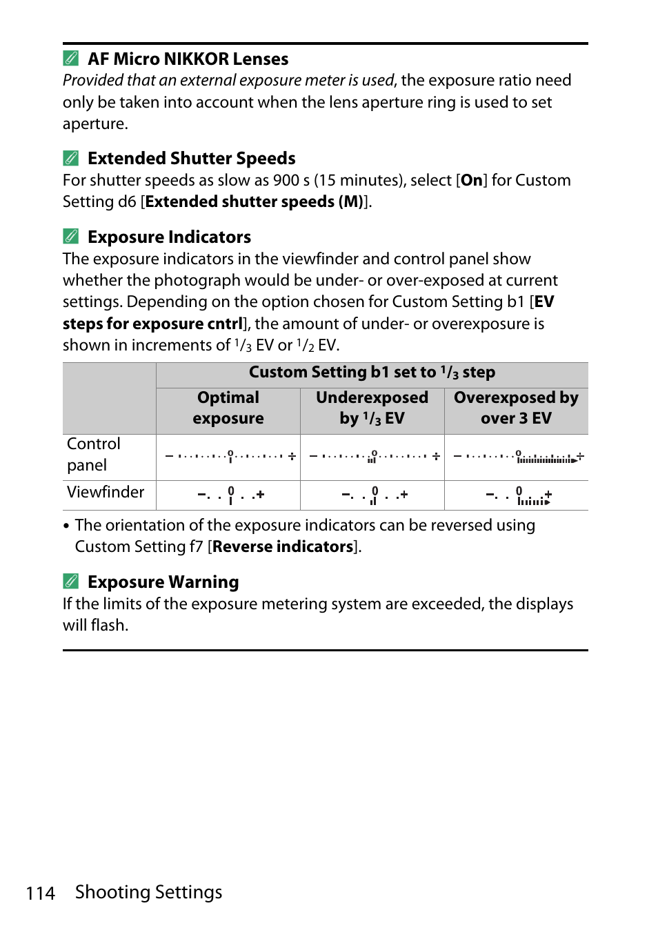 114 shooting settings | Nikon D780 DSLR Camera (Body Only) User Manual | Page 160 / 944