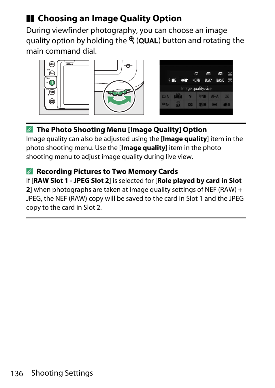 Choosing an image quality option | Nikon D780 DSLR Camera (Body Only) User Manual | Page 182 / 944