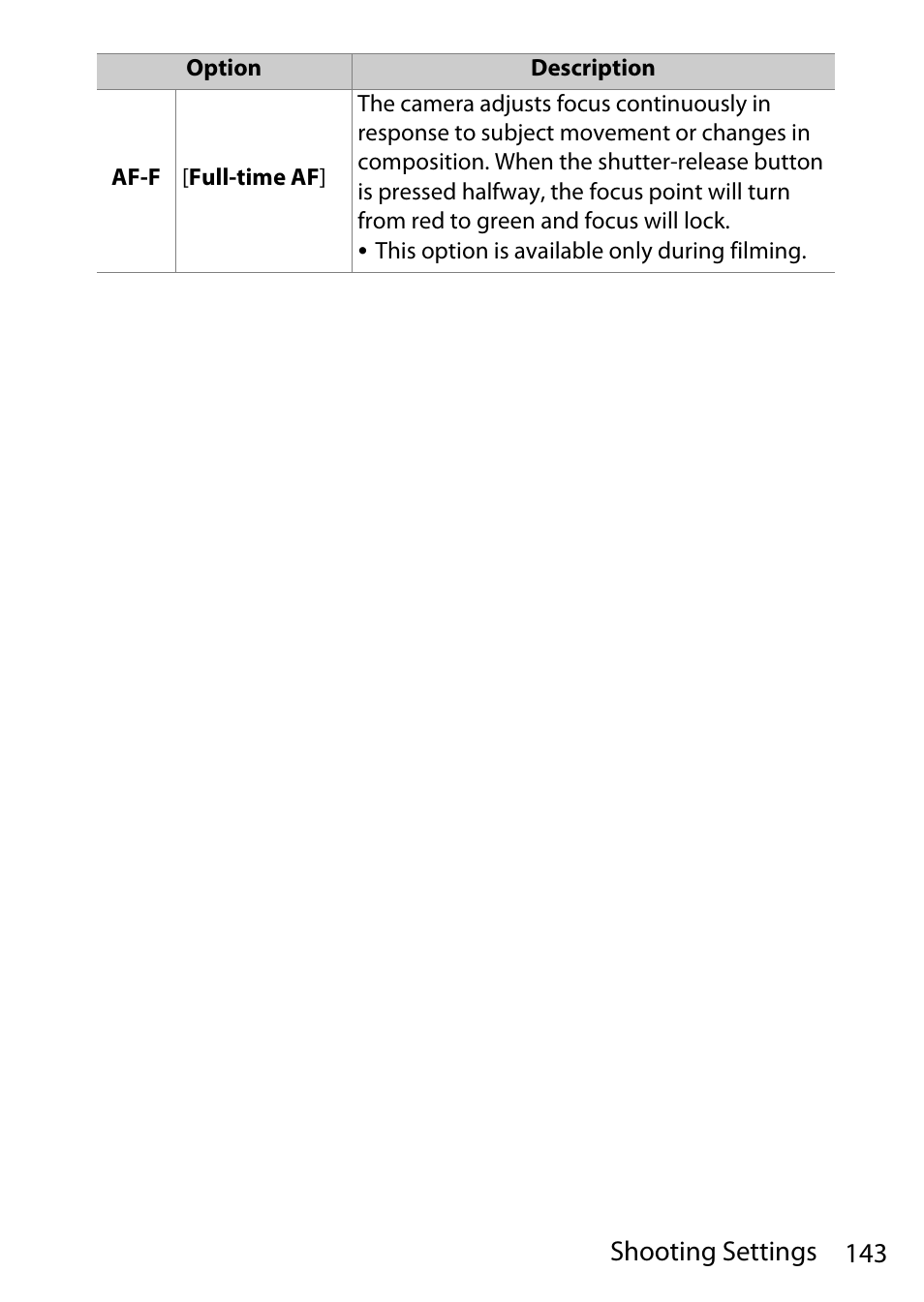 143 shooting settings | Nikon D780 DSLR Camera (Body Only) User Manual | Page 189 / 944