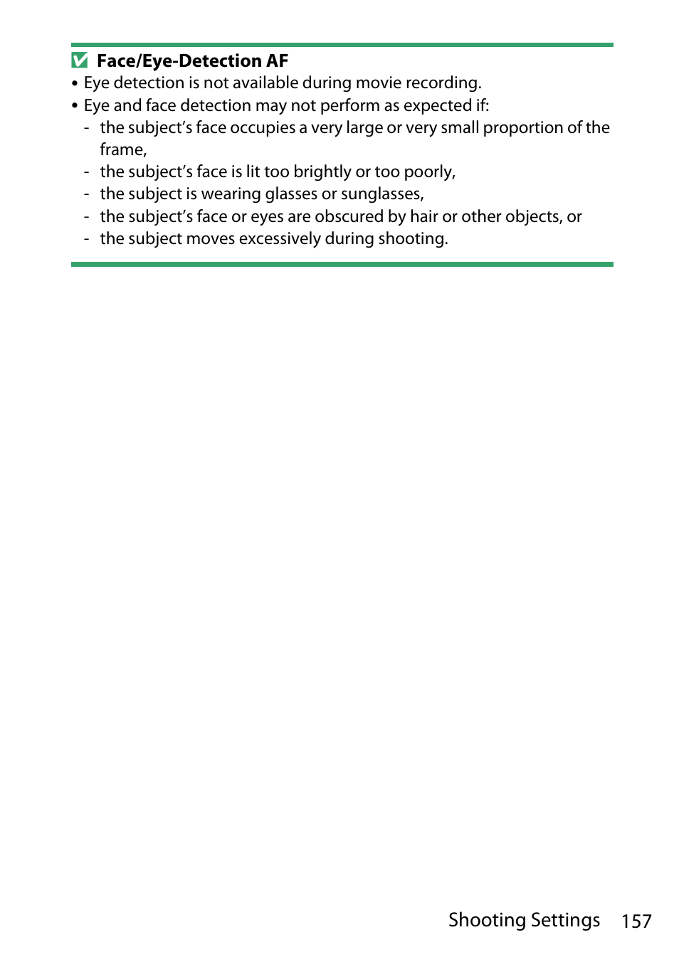 157 shooting settings | Nikon D780 DSLR Camera (Body Only) User Manual | Page 203 / 944