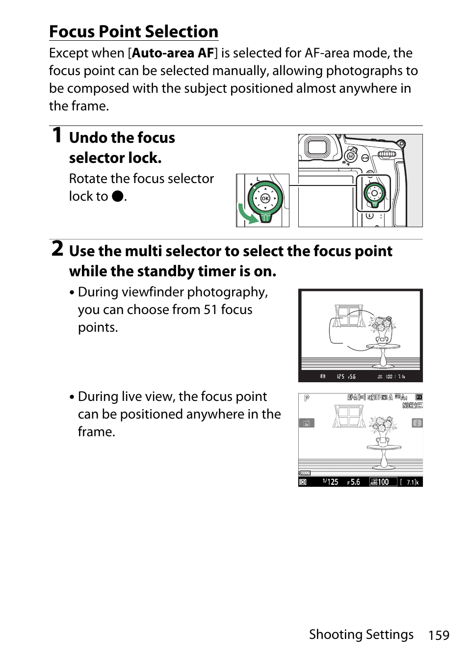 Focus point selection | Nikon D780 DSLR Camera (Body Only) User Manual | Page 205 / 944