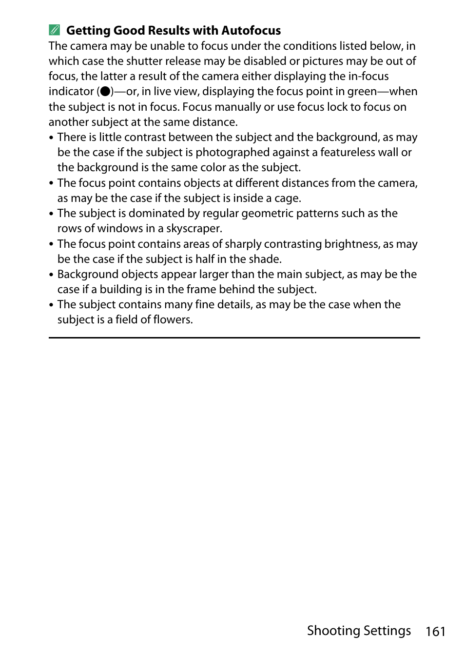 161 shooting settings | Nikon D780 DSLR Camera (Body Only) User Manual | Page 207 / 944