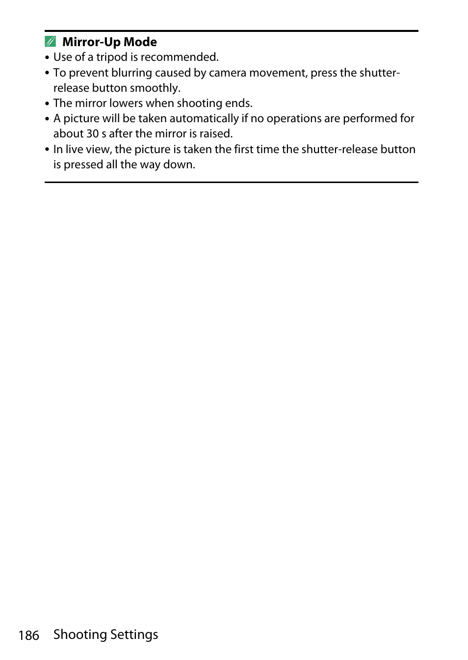 186 shooting settings | Nikon D780 DSLR Camera (Body Only) User Manual | Page 232 / 944