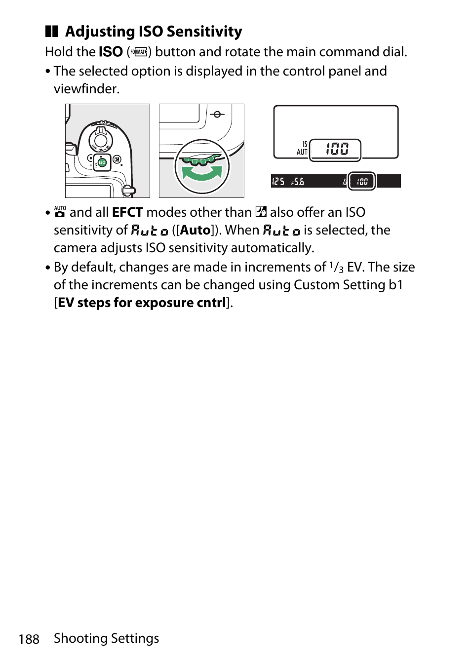 Adjusting iso sensitivity | Nikon D780 DSLR Camera (Body Only) User Manual | Page 234 / 944