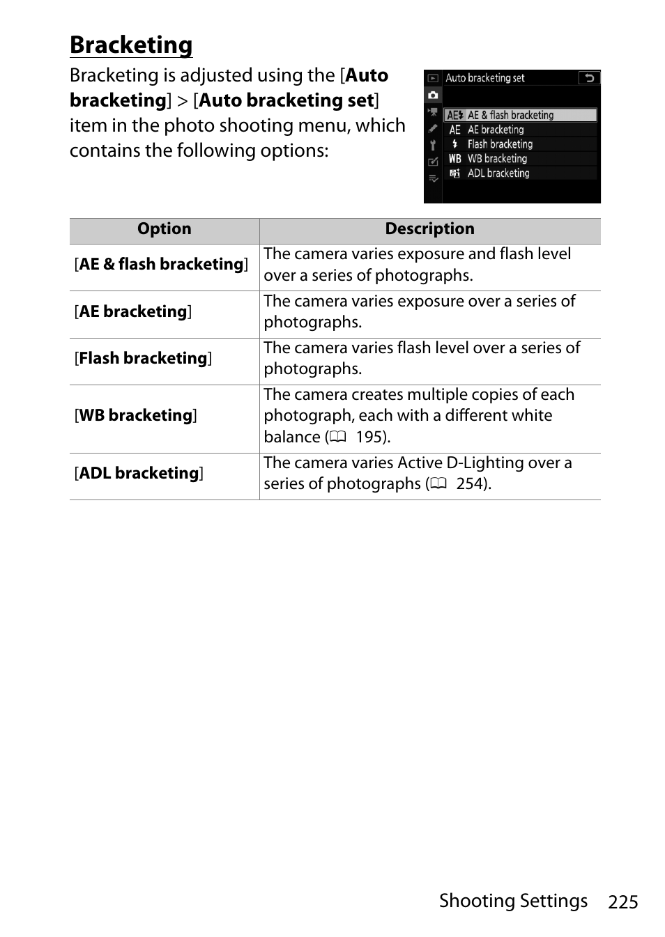 Bracketing | Nikon D780 DSLR Camera (Body Only) User Manual | Page 271 / 944