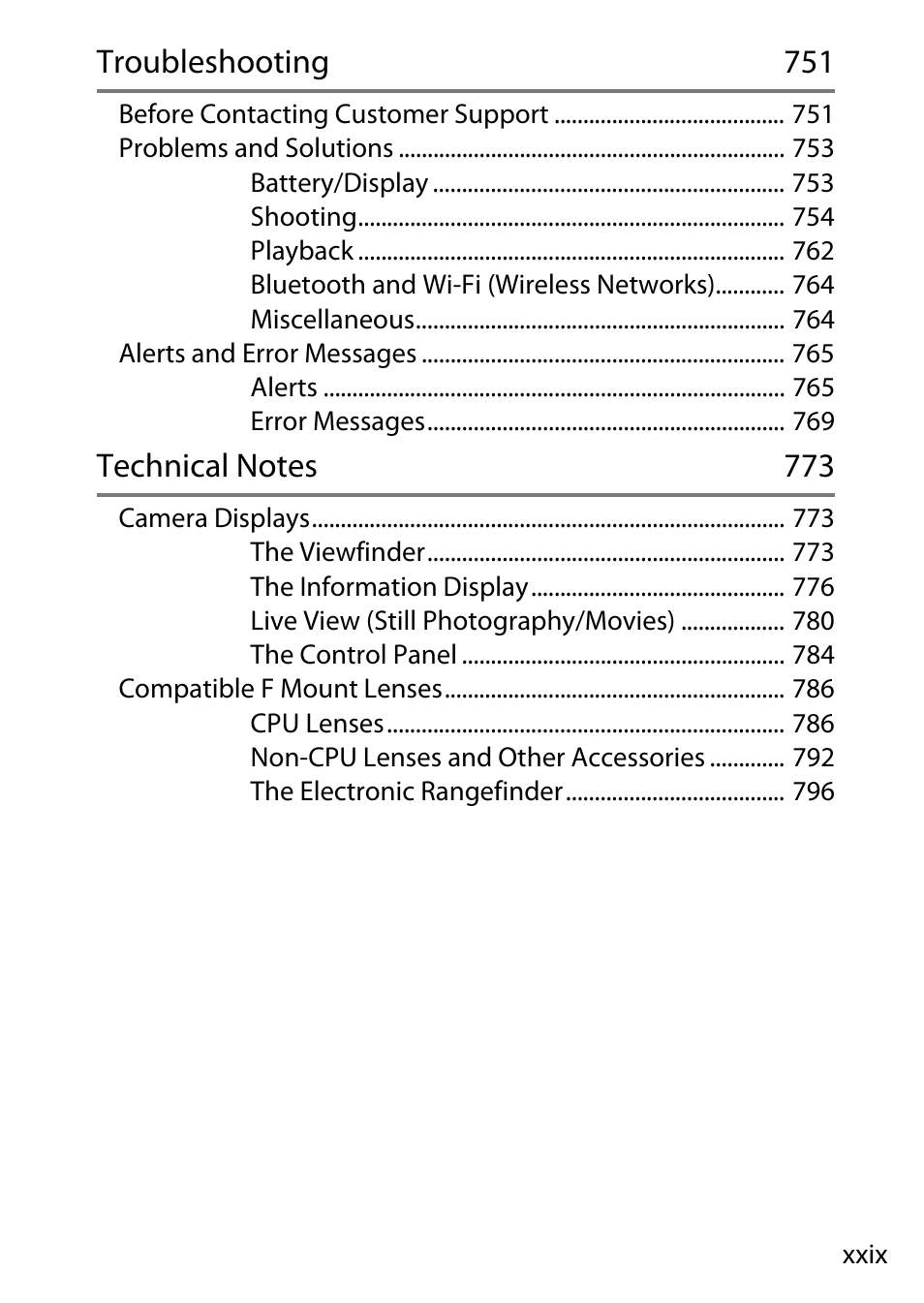 Troubleshooting 751 | Nikon D780 DSLR Camera (Body Only) User Manual | Page 29 / 944