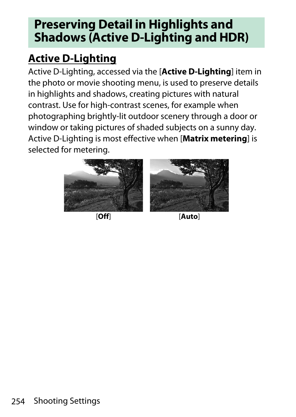 Active d-lighting | Nikon D780 DSLR Camera (Body Only) User Manual | Page 300 / 944