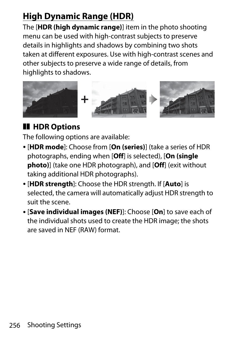 High dynamic range (hdr) | Nikon D780 DSLR Camera (Body Only) User Manual | Page 302 / 944