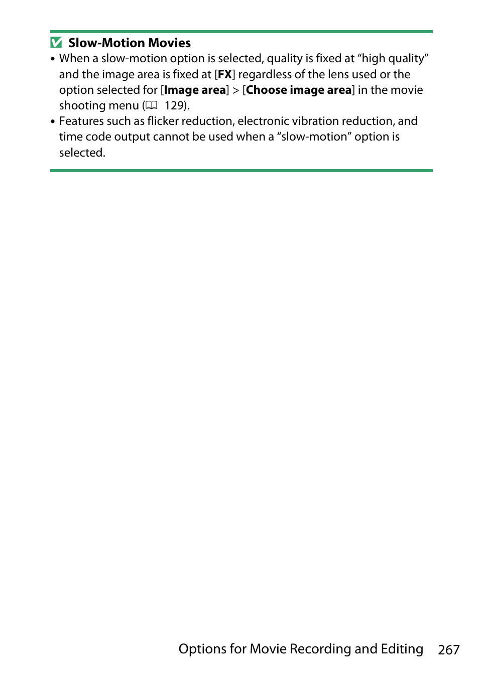 267 options for movie recording and editing | Nikon D780 DSLR Camera (Body Only) User Manual | Page 313 / 944