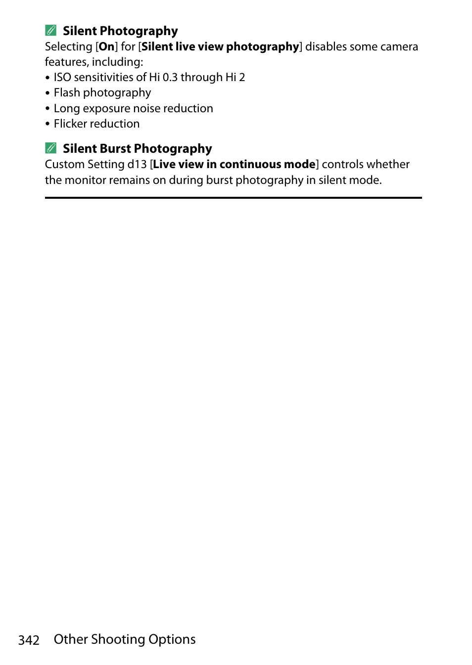 342 other shooting options | Nikon D780 DSLR Camera (Body Only) User Manual | Page 388 / 944