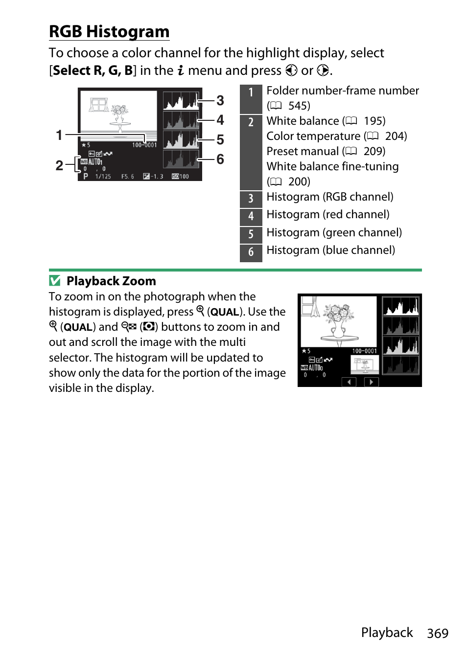 Rgb histogram | Nikon D780 DSLR Camera (Body Only) User Manual | Page 415 / 944