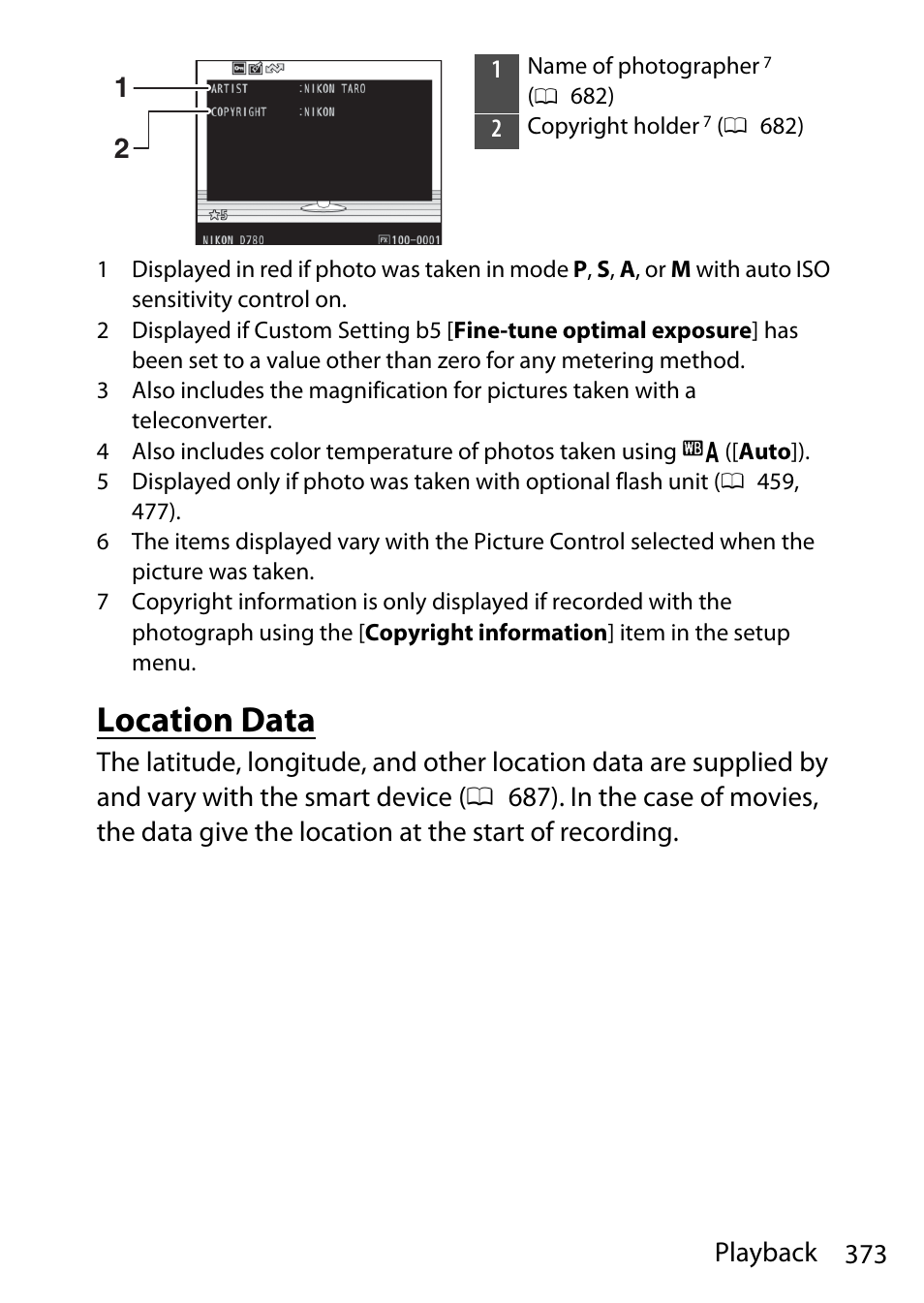 Location data | Nikon D780 DSLR Camera (Body Only) User Manual | Page 419 / 944