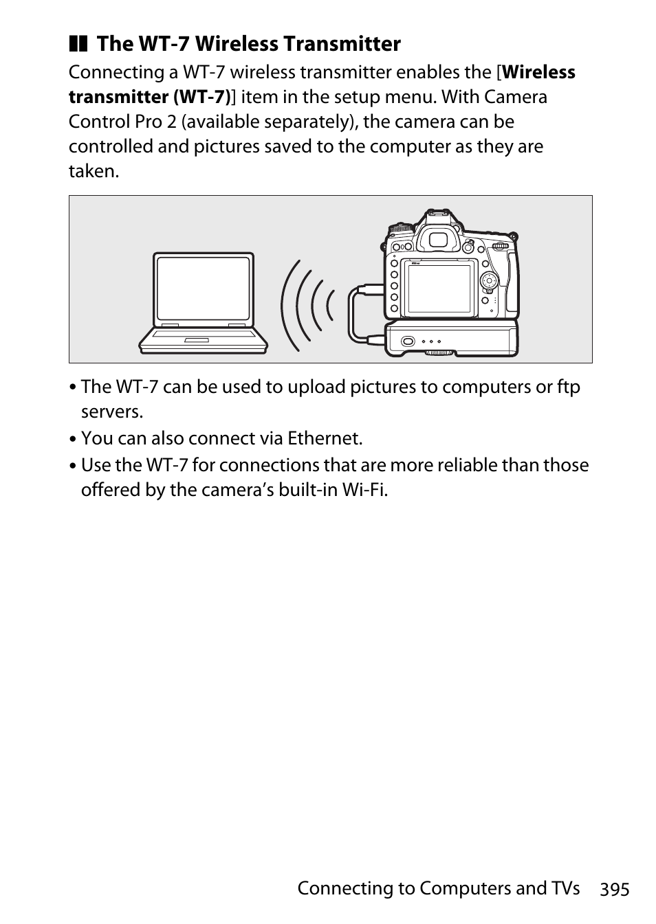 The wt-7 wireless transmitter | Nikon D780 DSLR Camera (Body Only) User Manual | Page 441 / 944