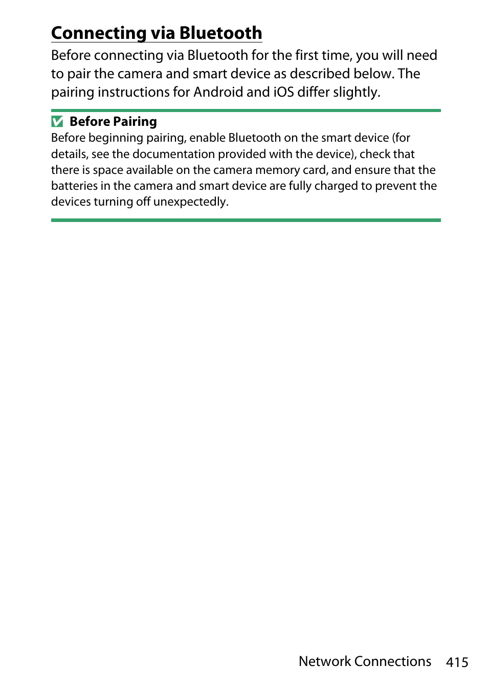 Connecting via bluetooth, 415). con | Nikon D780 DSLR Camera (Body Only) User Manual | Page 461 / 944