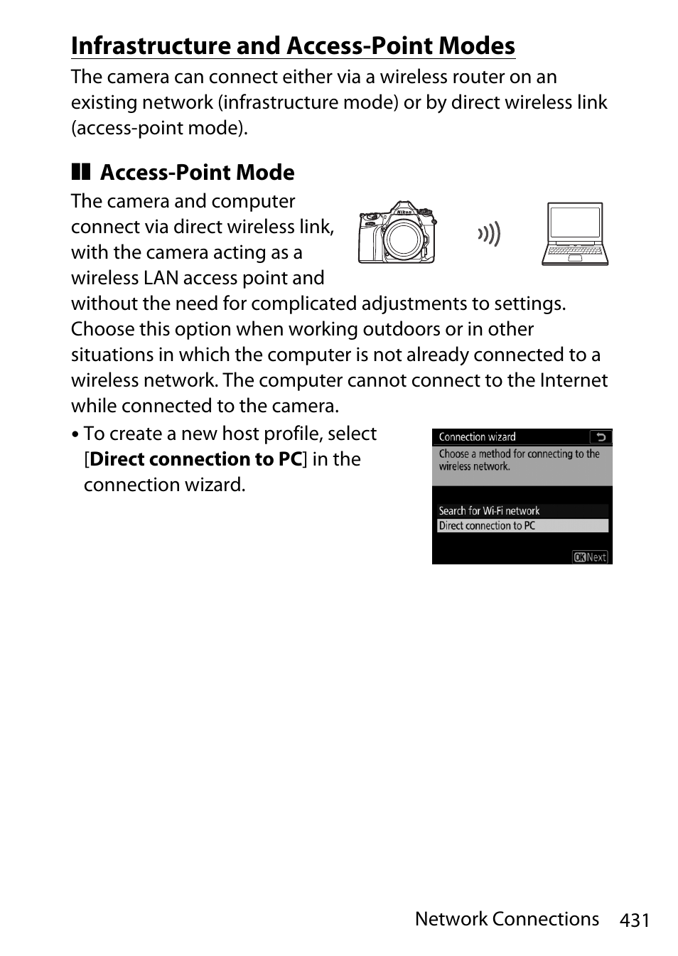 Infrastructure and access-point modes | Nikon D780 DSLR Camera (Body Only) User Manual | Page 477 / 944