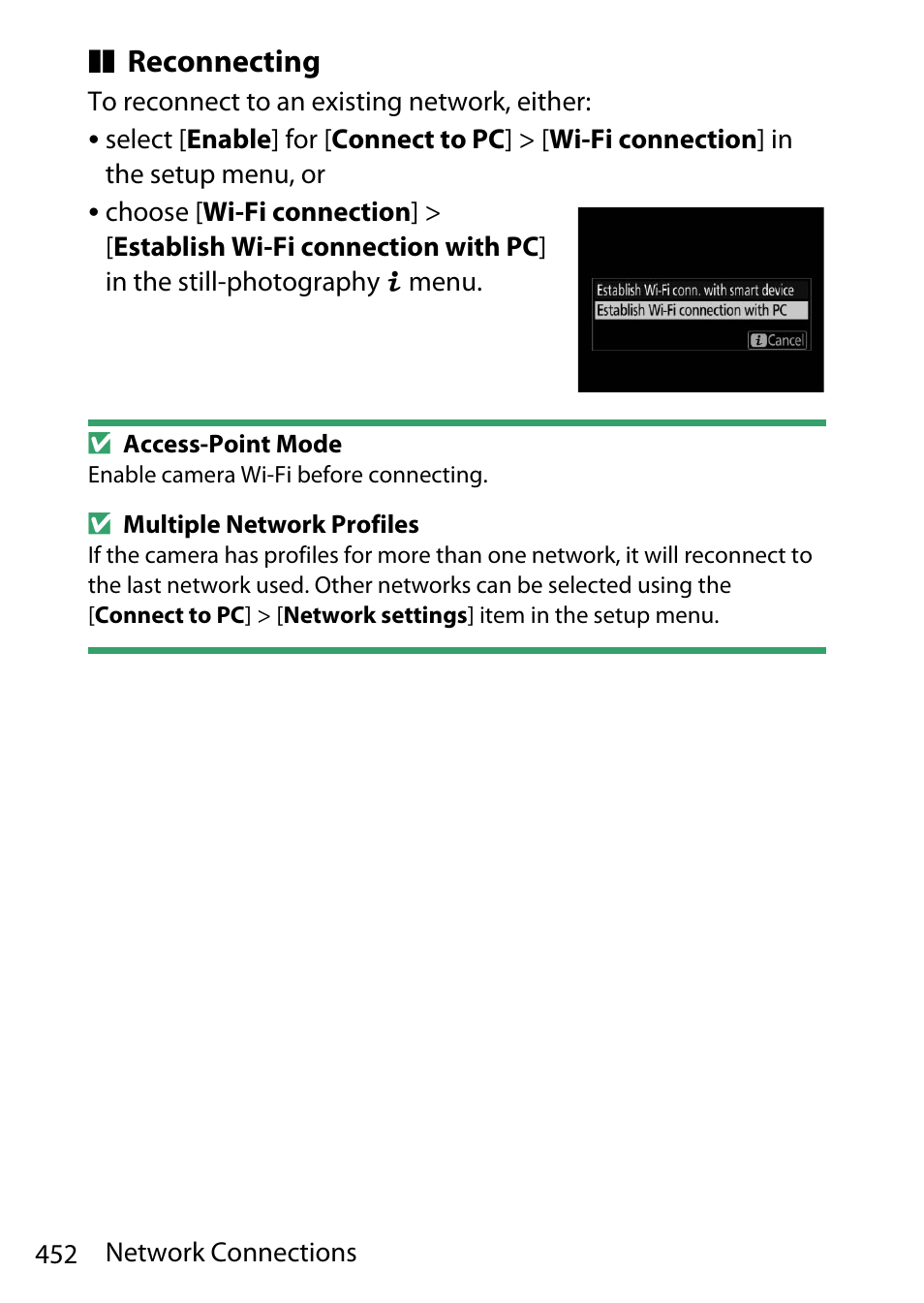 Reconnecting | Nikon D780 DSLR Camera (Body Only) User Manual | Page 498 / 944