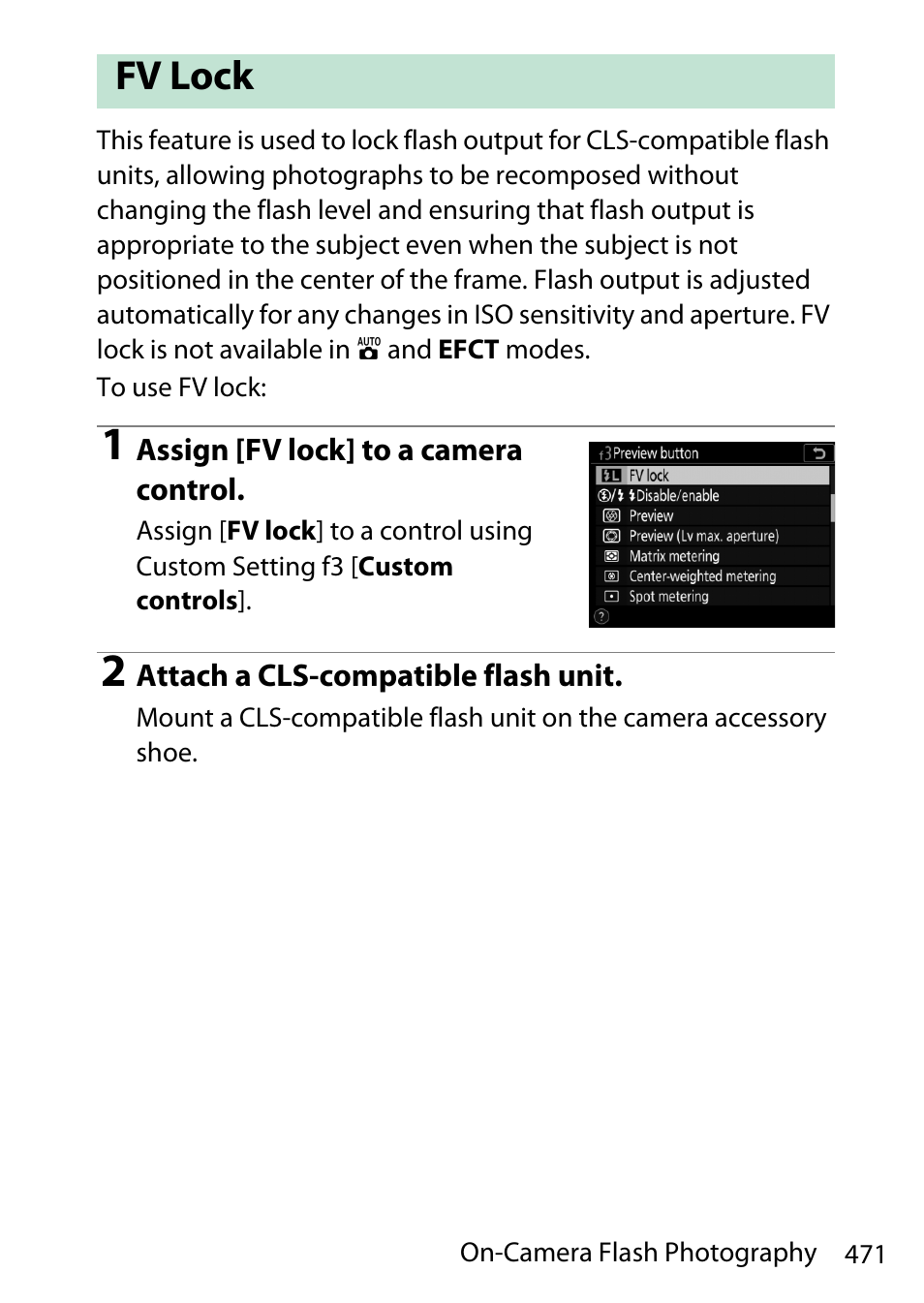 Fv lock | Nikon D780 DSLR Camera (Body Only) User Manual | Page 517 / 944