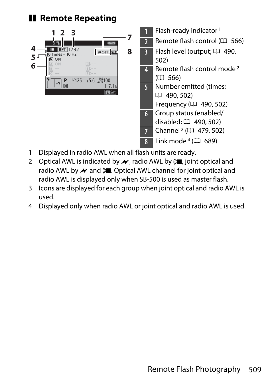 Remote repeating | Nikon D780 DSLR Camera (Body Only) User Manual | Page 555 / 944