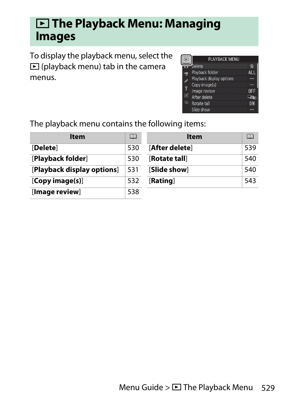 The playback menu: managing images | Nikon D780 DSLR Camera (Body Only) User Manual | Page 575 / 944