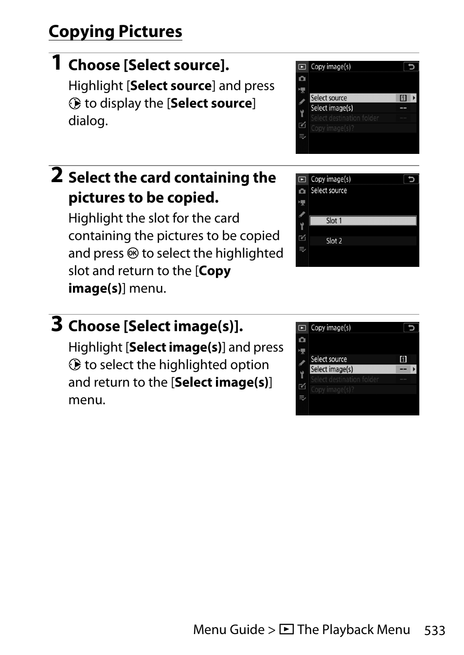 Copying pictures | Nikon D780 DSLR Camera (Body Only) User Manual | Page 579 / 944