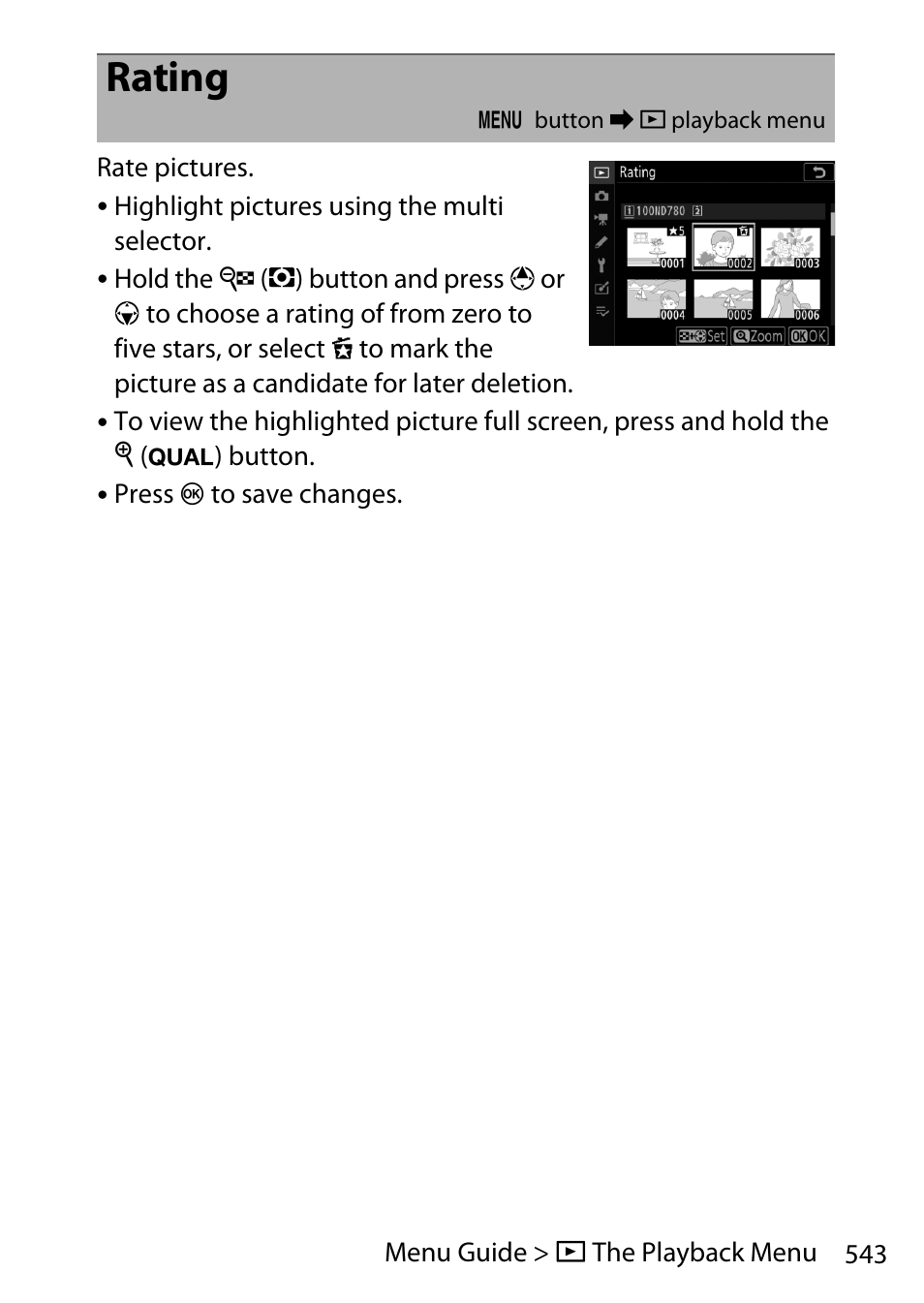 Rating | Nikon D780 DSLR Camera (Body Only) User Manual | Page 589 / 944