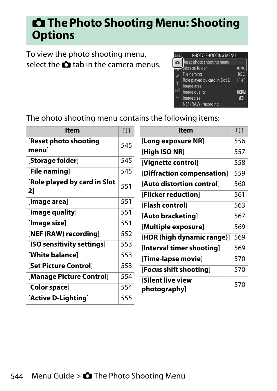 The photo shooting menu: shooting options | Nikon D780 DSLR Camera (Body Only) User Manual | Page 590 / 944