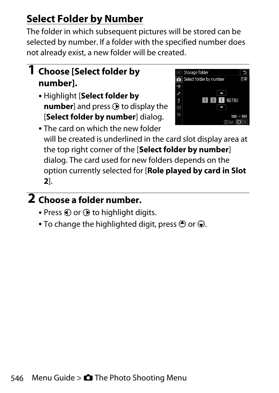 Select folder by number | Nikon D780 DSLR Camera (Body Only) User Manual | Page 592 / 944