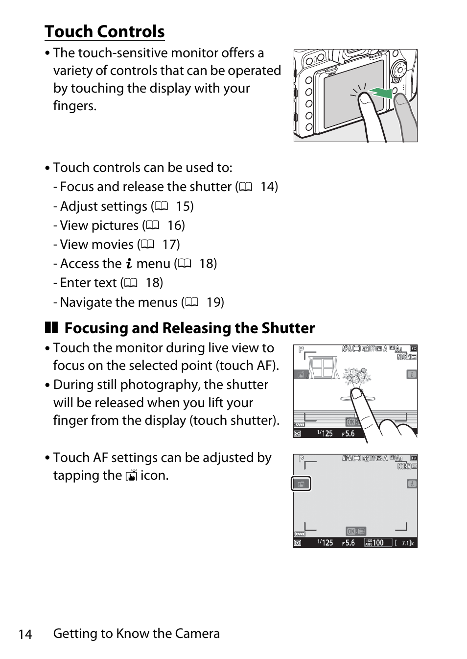 Touch controls | Nikon D780 DSLR Camera (Body Only) User Manual | Page 60 / 944