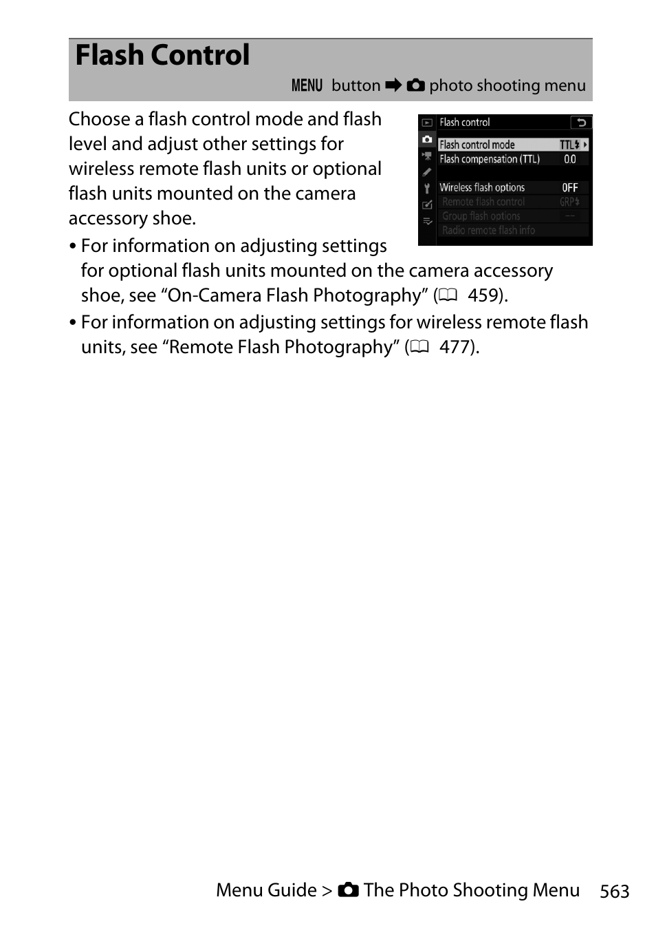 Flash control | Nikon D780 DSLR Camera (Body Only) User Manual | Page 609 / 944