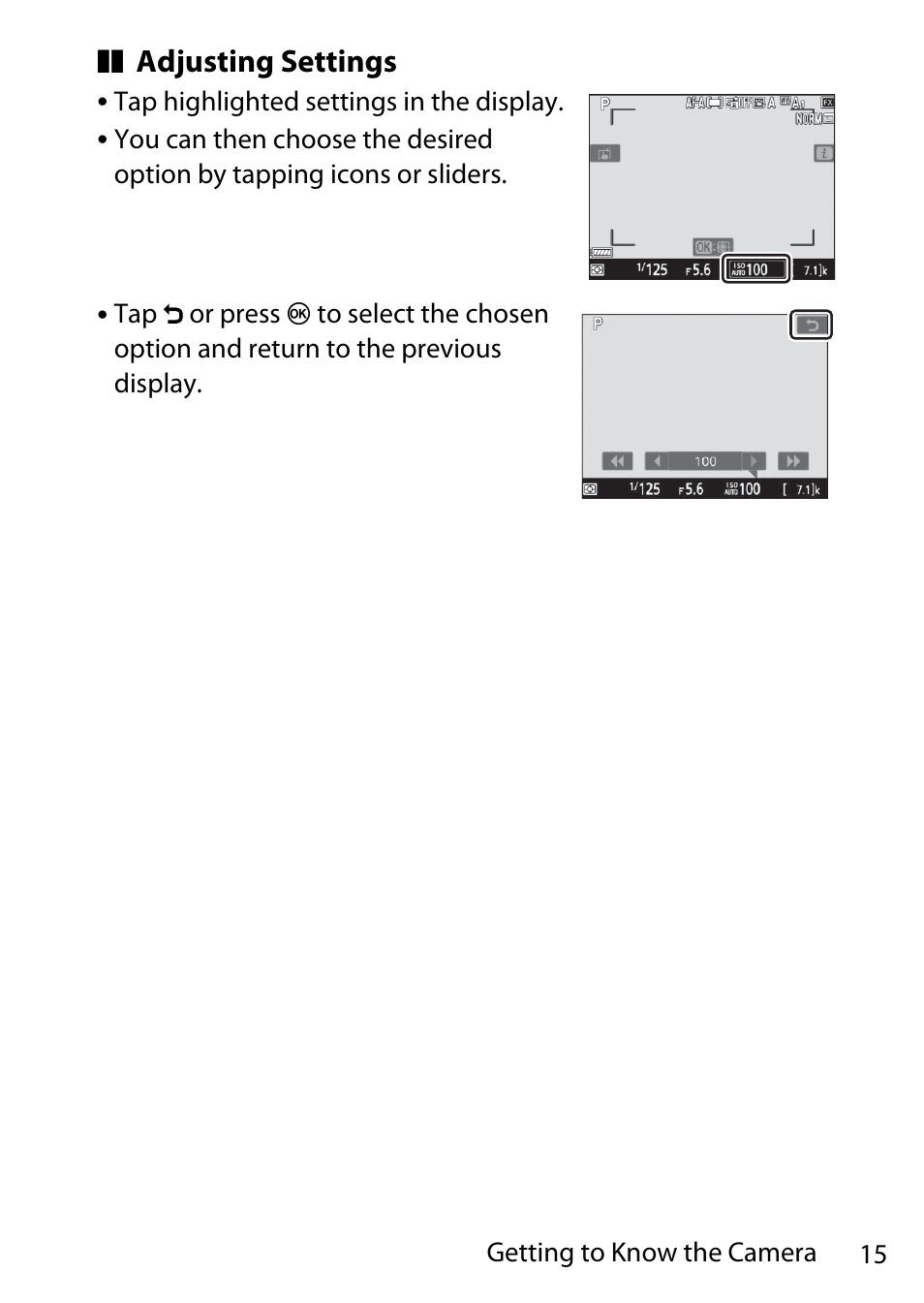 Adjusting settings | Nikon D780 DSLR Camera (Body Only) User Manual | Page 61 / 944