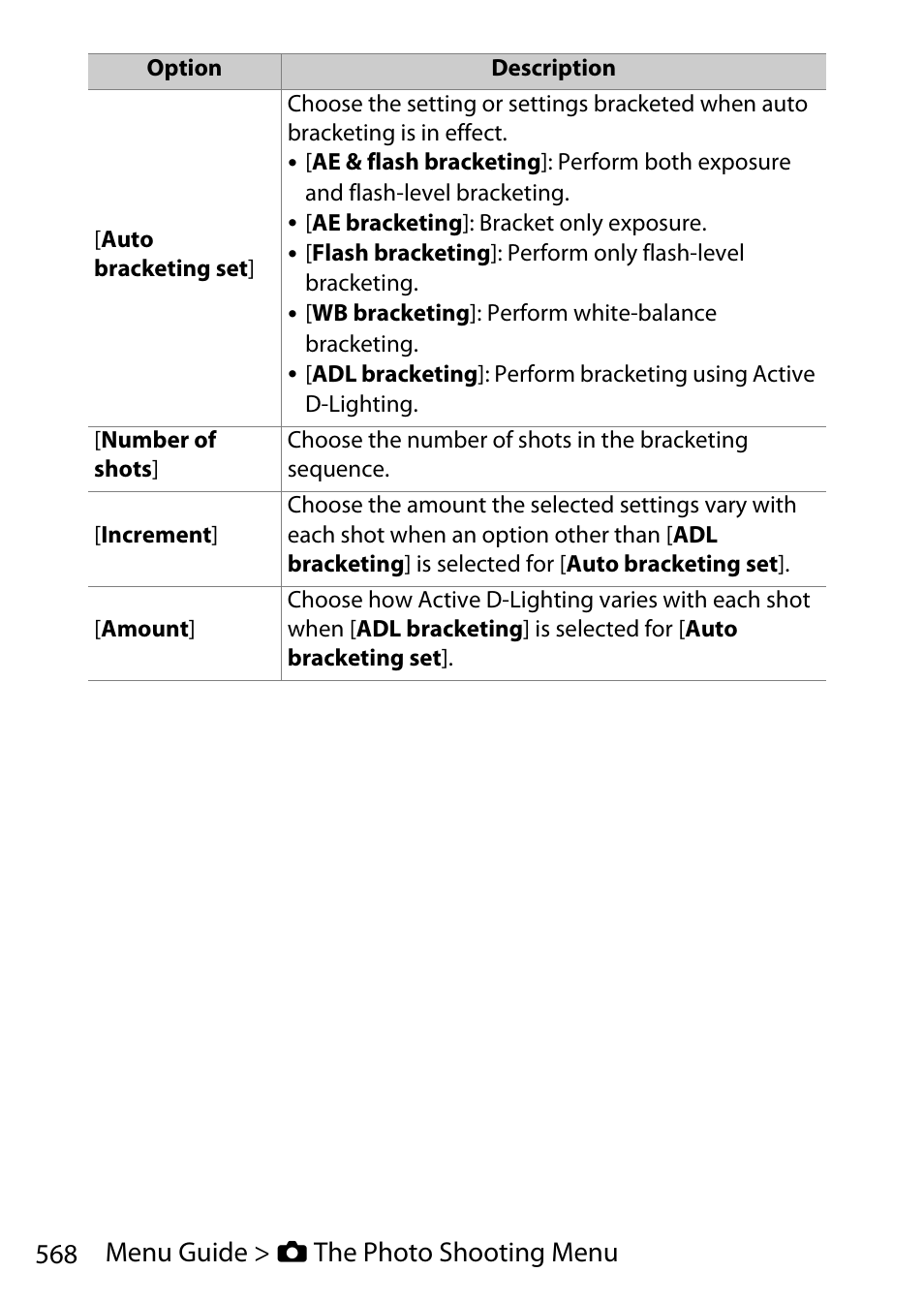 568 menu guide > c the photo shooting menu | Nikon D780 DSLR Camera (Body Only) User Manual | Page 614 / 944