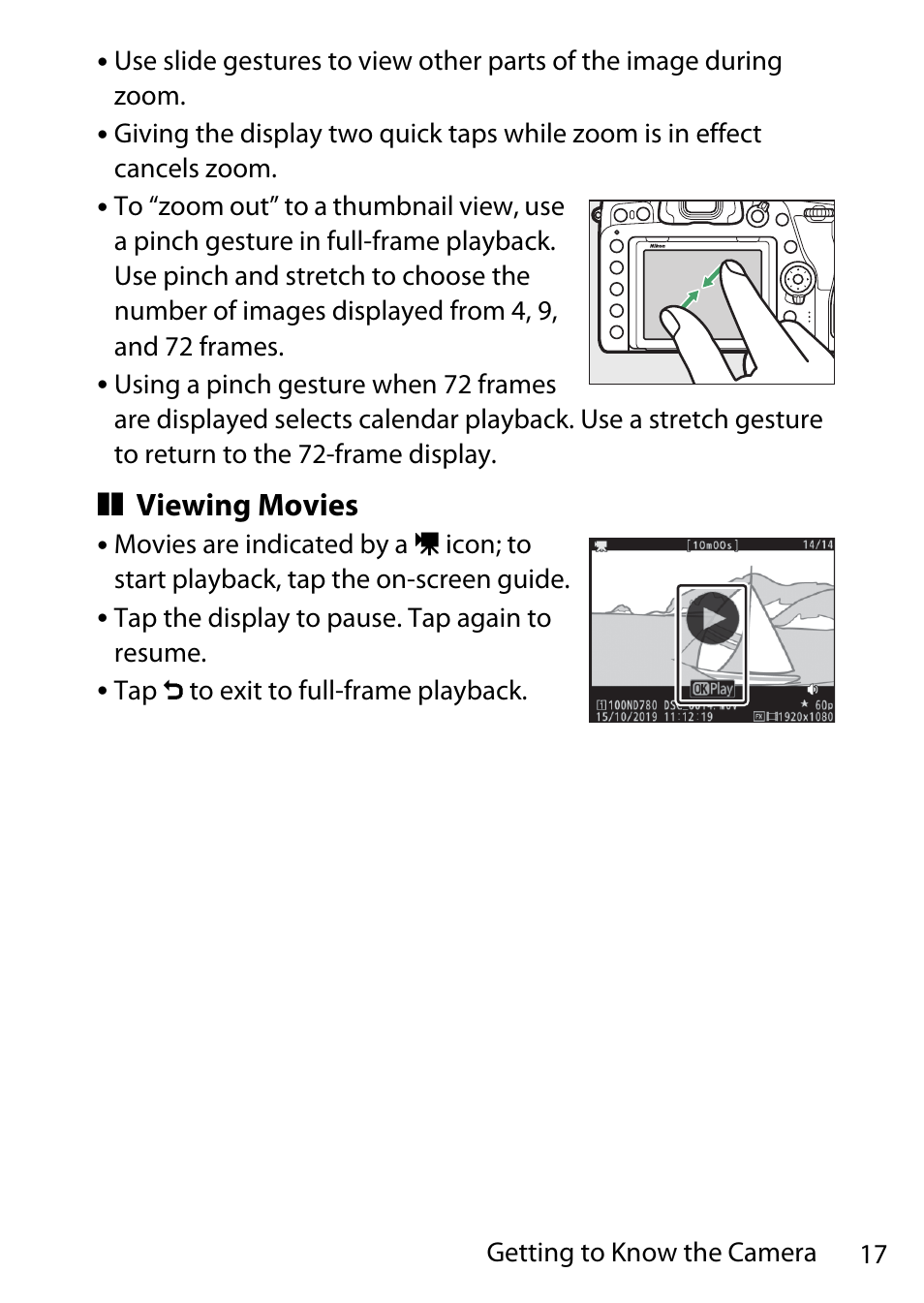 Viewing movies | Nikon D780 DSLR Camera (Body Only) User Manual | Page 63 / 944