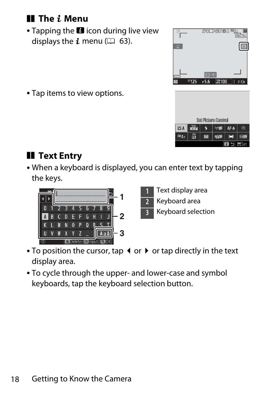 The i menu, Text entry | Nikon D780 DSLR Camera (Body Only) User Manual | Page 64 / 944