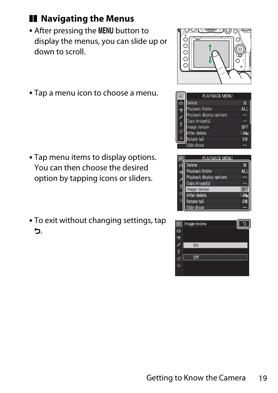 Navigating the menus | Nikon D780 DSLR Camera (Body Only) User Manual | Page 65 / 944