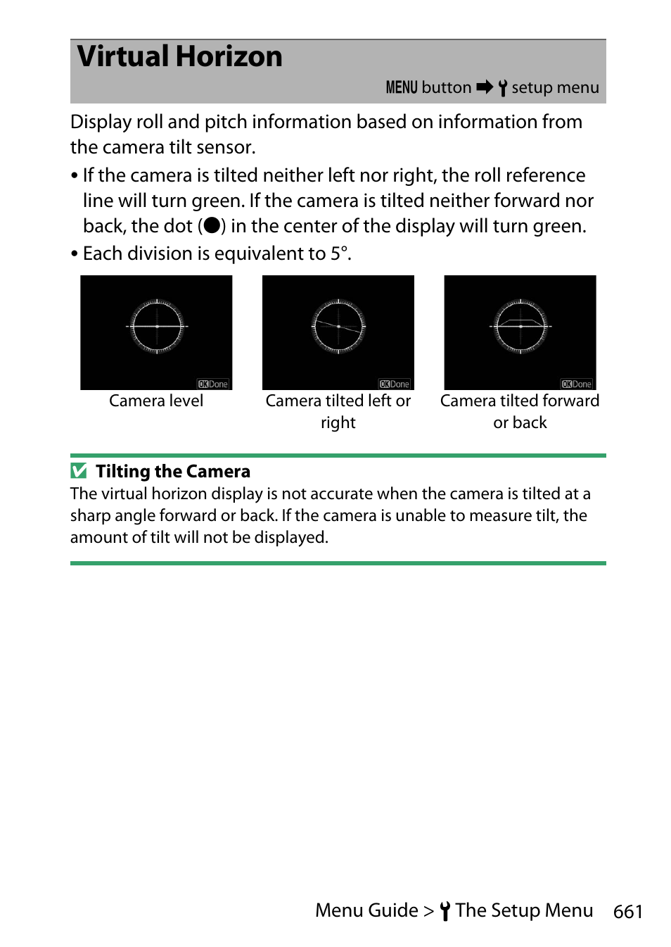 Virtual horizon | Nikon D780 DSLR Camera (Body Only) User Manual | Page 707 / 944