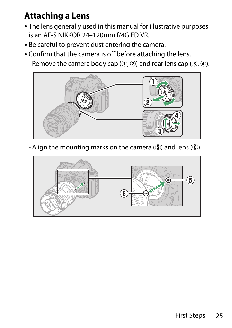 Attaching a lens, Ng mark | Nikon D780 DSLR Camera (Body Only) User Manual | Page 71 / 944