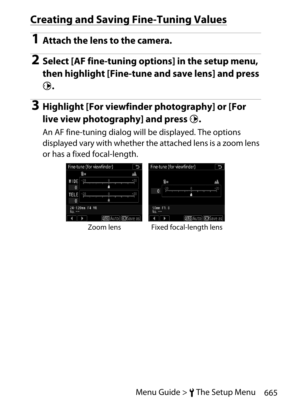 Creating and saving fine-tuning values | Nikon D780 DSLR Camera (Body Only) User Manual | Page 711 / 944