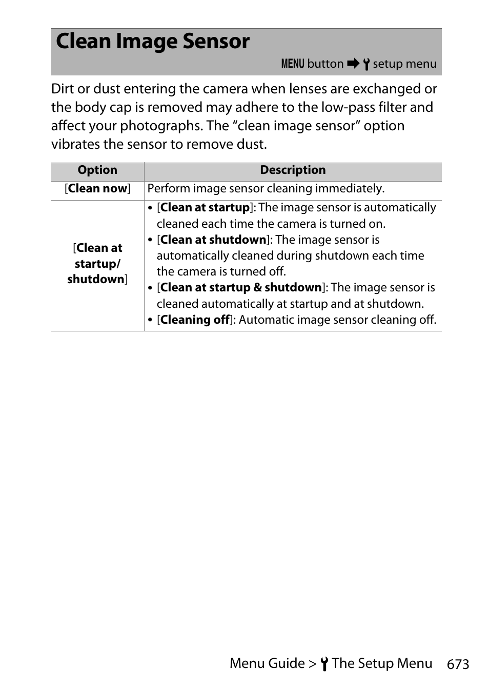 Clean image sensor | Nikon D780 DSLR Camera (Body Only) User Manual | Page 719 / 944