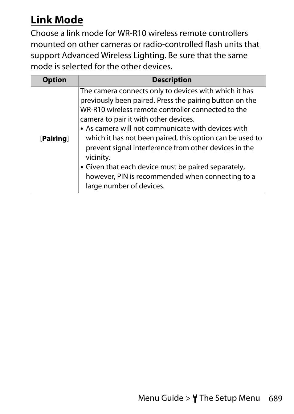 Link mode | Nikon D780 DSLR Camera (Body Only) User Manual | Page 735 / 944