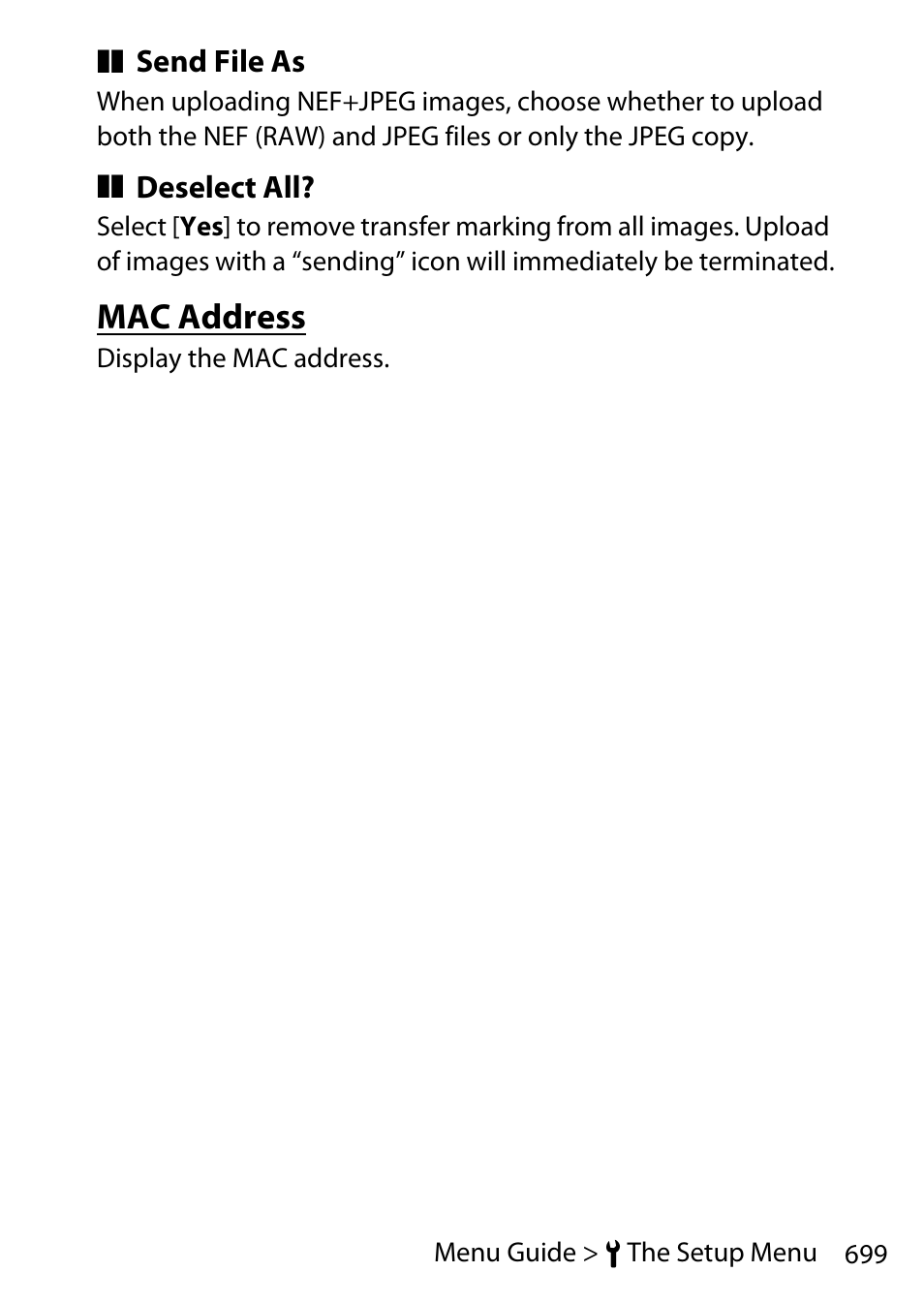 Mac address | Nikon D780 DSLR Camera (Body Only) User Manual | Page 745 / 944