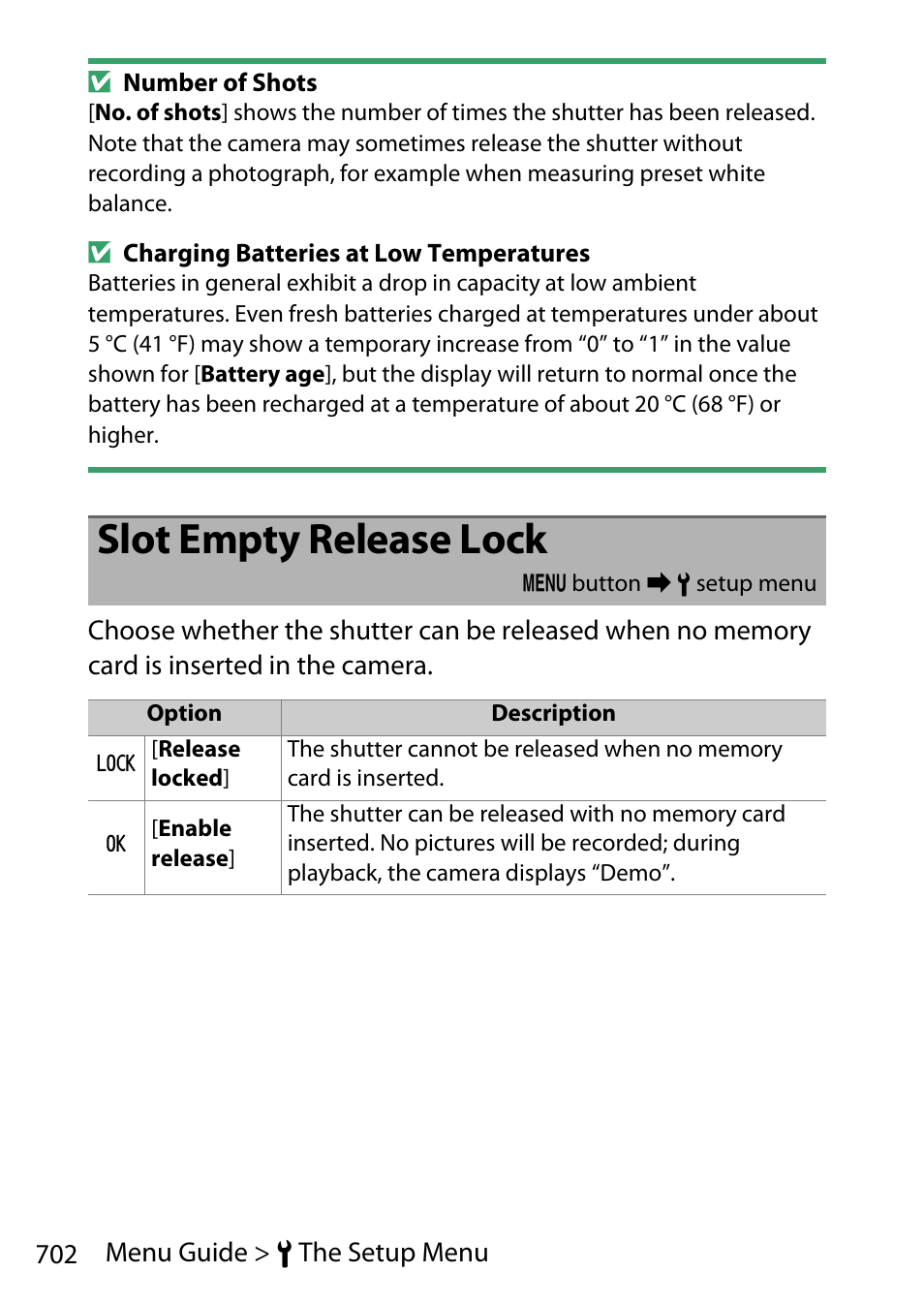 Slot empty release lock | Nikon D780 DSLR Camera (Body Only) User Manual | Page 748 / 944