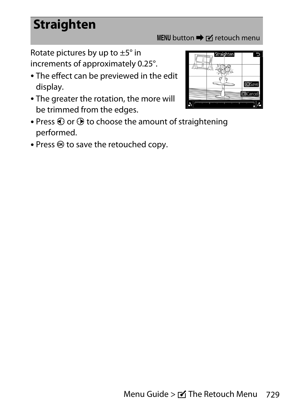 Straighten | Nikon D780 DSLR Camera (Body Only) User Manual | Page 775 / 944