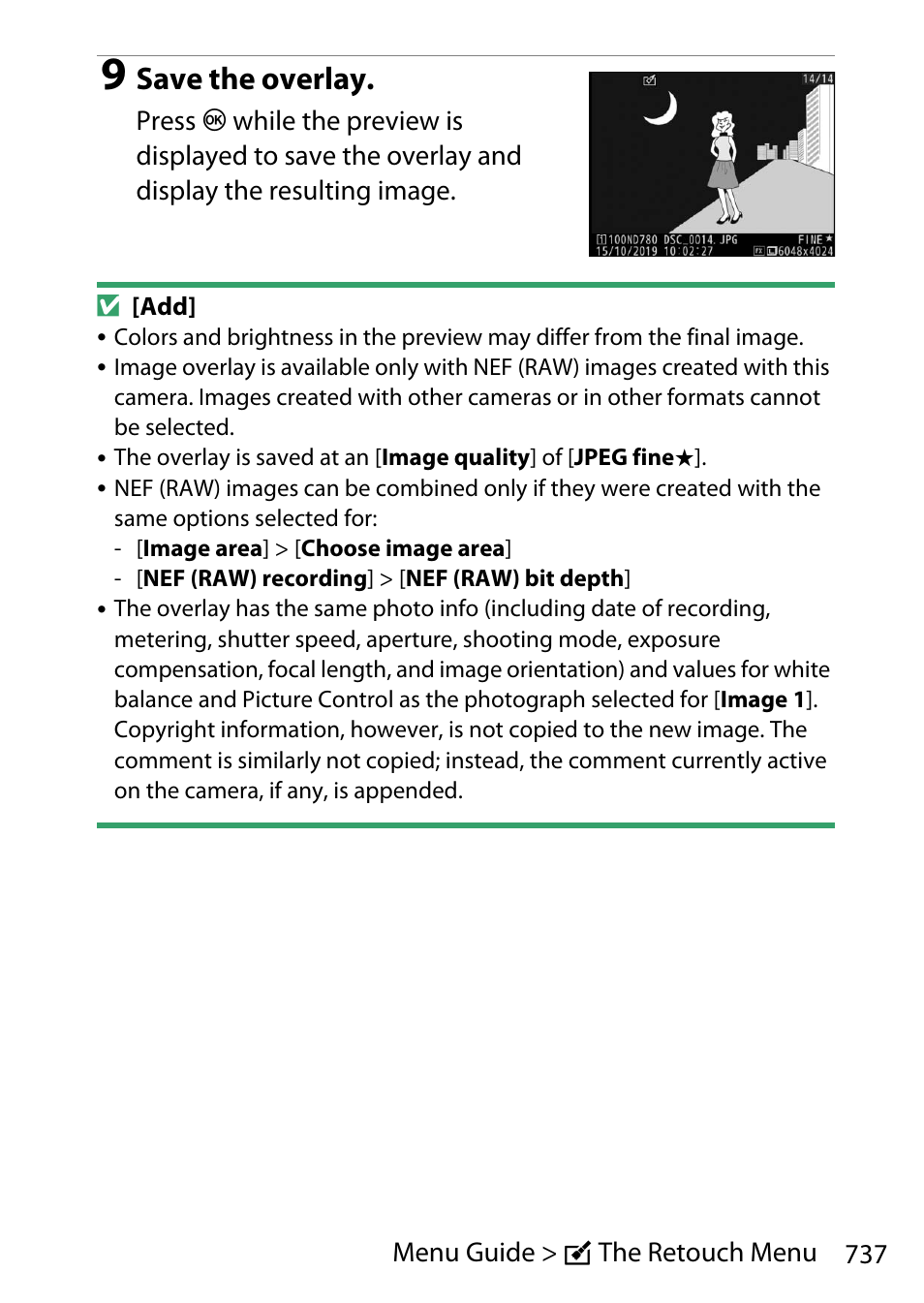 Save the overlay | Nikon D780 DSLR Camera (Body Only) User Manual | Page 783 / 944